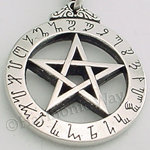 WITCHES RUNES Pentagram Pendant Pentacle NECKLACE